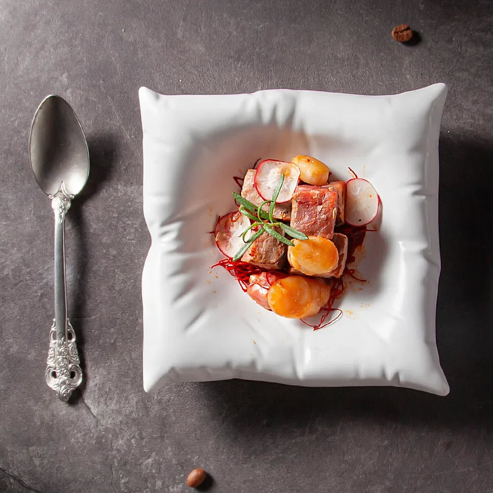INS Creative White High-End Square Plate