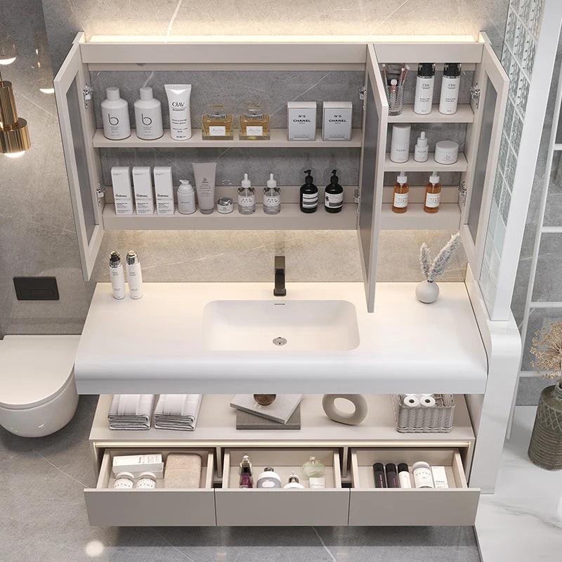 Skin Sensor Bathroom Vanity Cabinet With Sink And Mirror