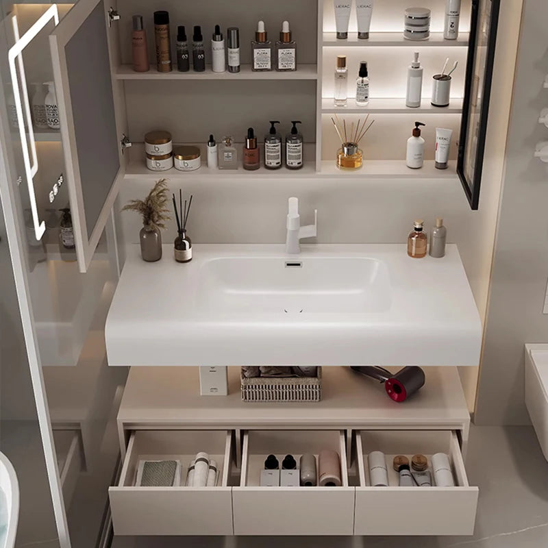 Skin Sensor Bathroom Vanity Cabinet With Sink And Mirror